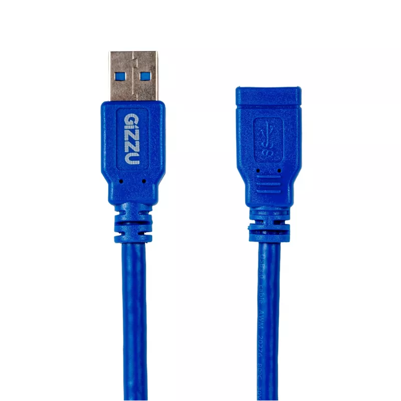 Gizzu USB 3.0 Verlängerungskabel 2m – 5Gbps, Stecker auf Buchse, Schwarz