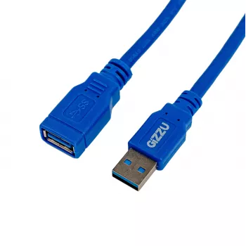 Gizzu USB 3.0 Verlängerungskabel 2m – 5Gbps, Stecker auf Buchse, Schwarz