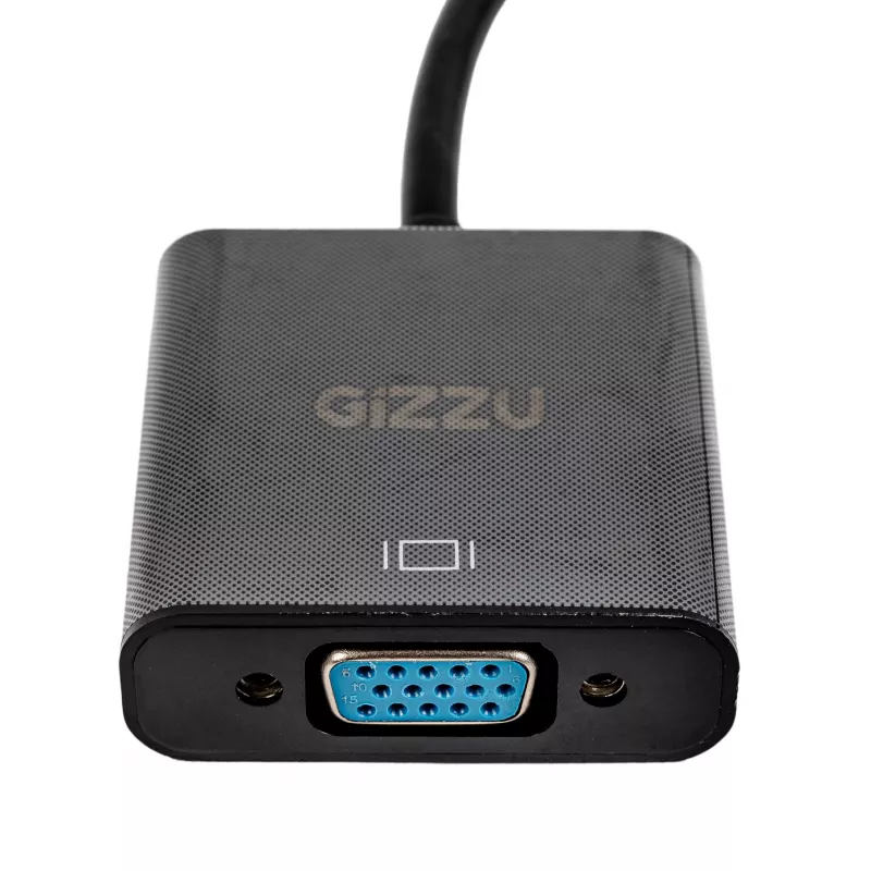 Gizzu USB 3.0 auf VGA Adapter – Full HD 1080p externer Videokonverter, USB-A Stecker auf VGA Buchse, bus-gespeist, Schwarz