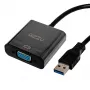 Gizzu USB 3.0 auf VGA Adapter – Full HD 1080p externer Videokonverter, USB-A Stecker auf VGA Buchse, bus-gespeist, Schwarz