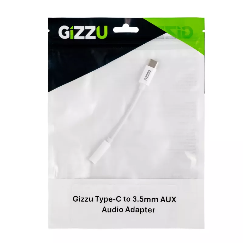 Gizzu USB Typ-C auf 3,5 mm AUX Audio Adapter - Weiß