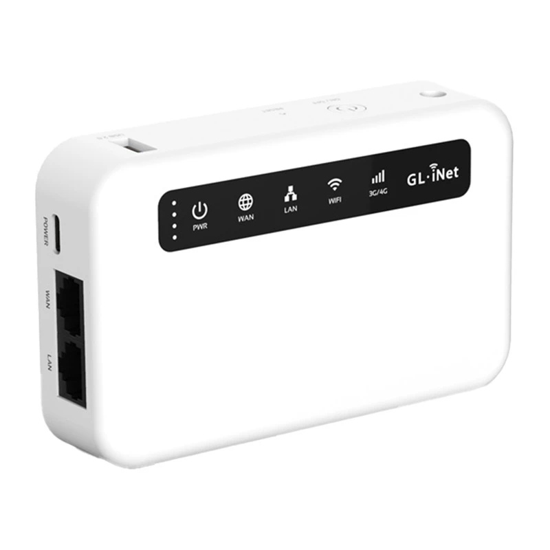 GL.iNet Puli 4G LTE tragbarer Router mit 5000mAh Akku, OpenWrt, VPN, Wi-Fi 4, 2x Ethernet, USB, MicroSD, Schwarz