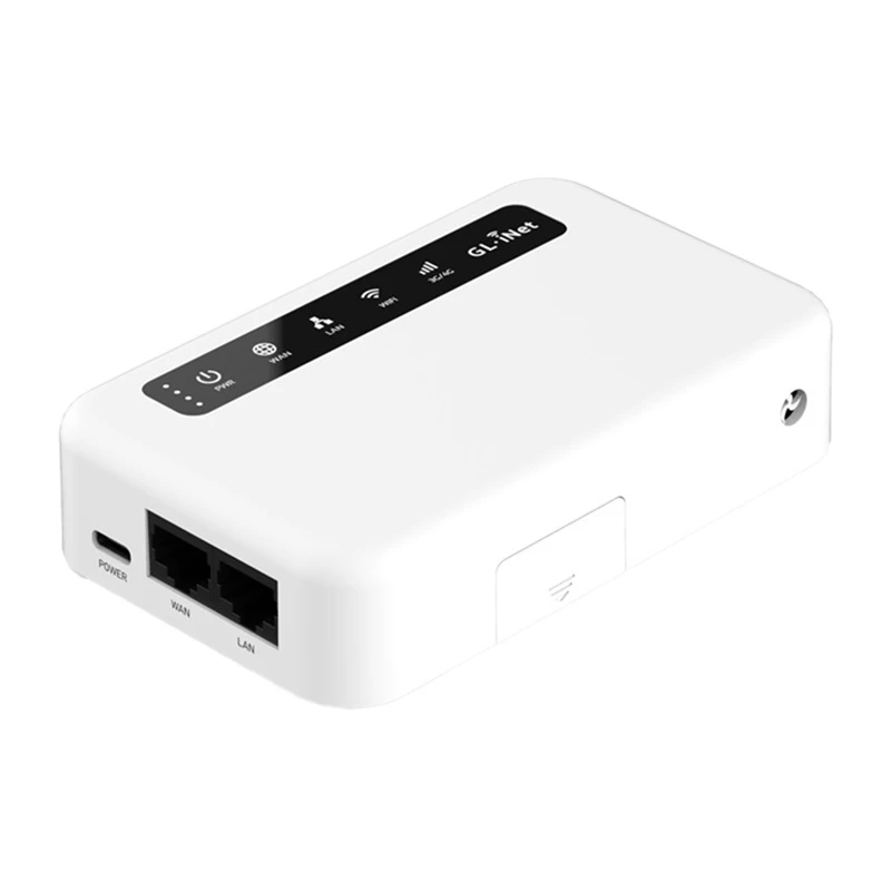 GL.iNet Puli 4G LTE tragbarer Router mit 5000mAh Akku, OpenWrt, VPN, Wi-Fi 4, 2x Ethernet, USB, MicroSD, Schwarz