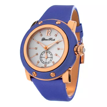 GLAM ROCK GR10050 Miami Collection Damenuhr 46mm Weißes Lederarmband Swiss Quartz