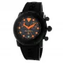 GLAM ROCK GR61114 Damen Quarz Analog Uhr 46mm Edelstahl Schwarzes Zifferblatt Lederarmband