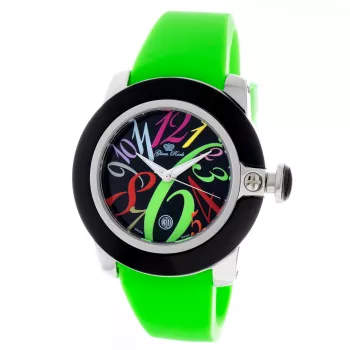 GLAM ROCK Damen Miami Beach Chronograph Uhr GR32038 - 44mm Edelstahlgehäuse, weißes Silikonband, Swiss Quartz