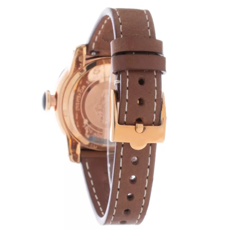 GLAM ROCK Damenuhr GR31007D 40mm Swiss Quartz Edelstahl Weißes Perlmutt-Zifferblatt Weißes Lederarmband