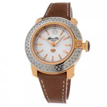 GLAM ROCK Damenuhr GR31007D 40mm Swiss Quartz Edelstahl Weißes Perlmutt-Zifferblatt Weißes Lederarmband
