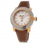 GLAM ROCK Damenuhr GR31007D 40mm Swiss Quartz Edelstahl Weißes Perlmutt-Zifferblatt Weißes Lederarmband