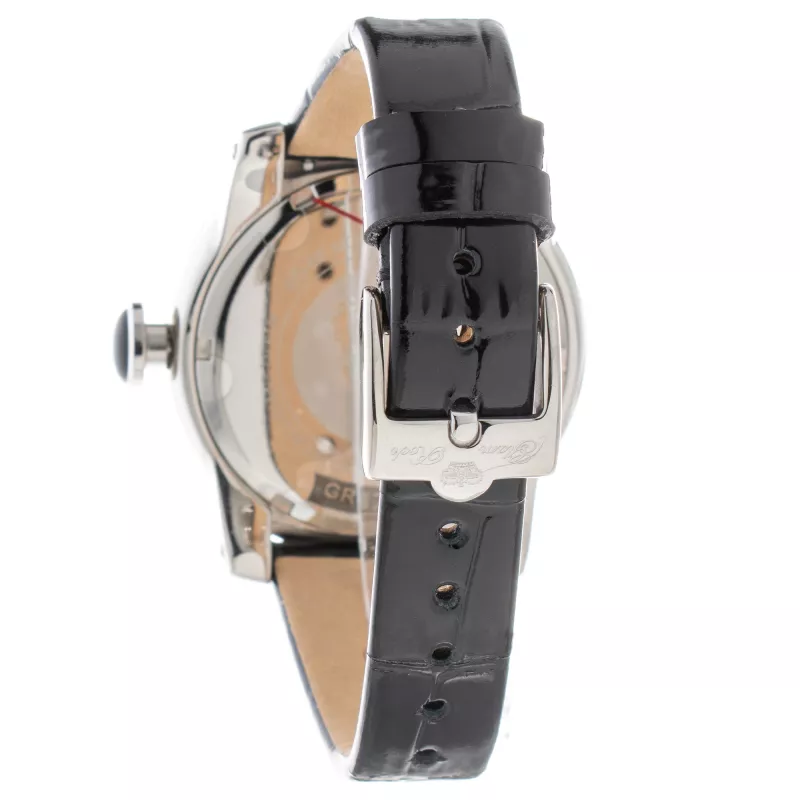 GLAM ROCK Damenuhr GR32018-BB (44mm) - Swiss Quartz, schwarze Keramiklünette, Silikonarmband