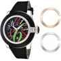 GLAM ROCK Damenuhr GR32018 Miami Collection 44mm Swiss Quartz Edelstahl Leder Schwarz
