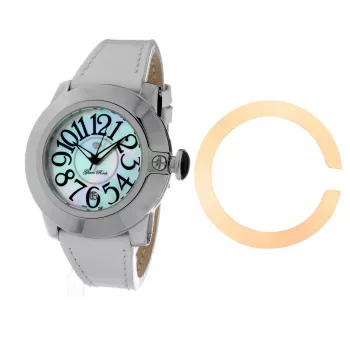 GLAM ROCK Damenuhr GR32050 44mm Swiss Quarz Chronograph Weißes Silikonarmband