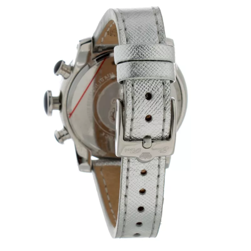 GLAM ROCK Damenuhr GR32116 (44mm) - Swiss Quartz, Edelstahl, Schwarzes Silikonarmband