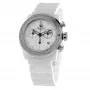 GLAM ROCK Damenuhr GR50116D (42 mm) - Swiss Quartz, weißes Perlmutt-Zifferblatt, weißes Silikonarmband
