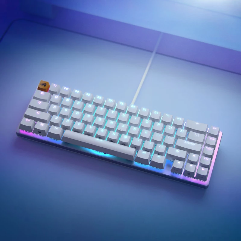 Glorious GMMK 2 Compact Tastatur - Fox Switches, Nordisches Layout, Weiß