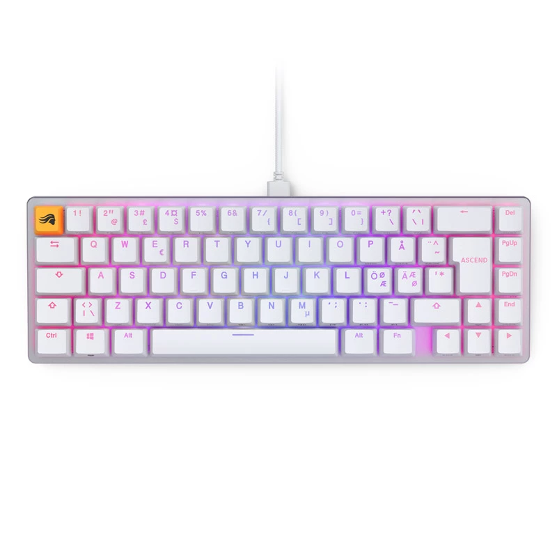 Glorious GMMK 2 Compact Tastatur - Fox Switches, Nordisches Layout, Weiß