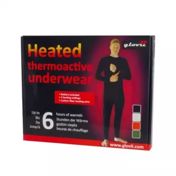Glovii GJ1RL Heizbares Baselayer-Oberteil, Langarm, Rundhalsausschnitt, Schwarz