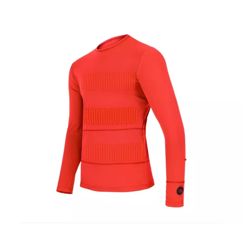 Glovii GJ1RM beheiztes Baselayer-T-Shirt, Langarm, Rundhalsausschnitt, 92% Polyester, 8% Elasthan