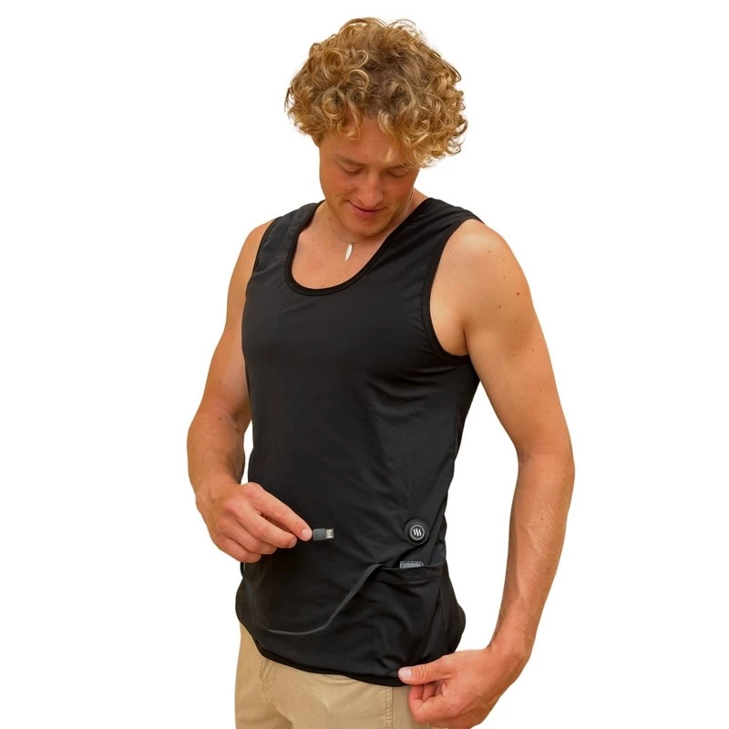 GLOVII GV2XL Beheizte Weste - Unisex, Elastisch, USB-Betrieben, 5 Heizzonen, 3 Heizstufen, Schwarz, S-2XL