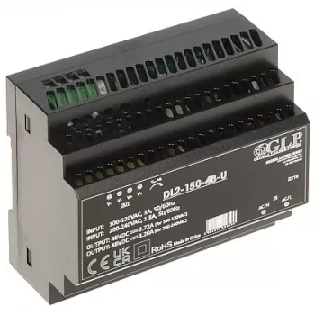 GLP Schaltnetzteil DL2-150-48-U - 150W 48V DC Hutschiene, aktive PFC, hoher Wirkungsgrad