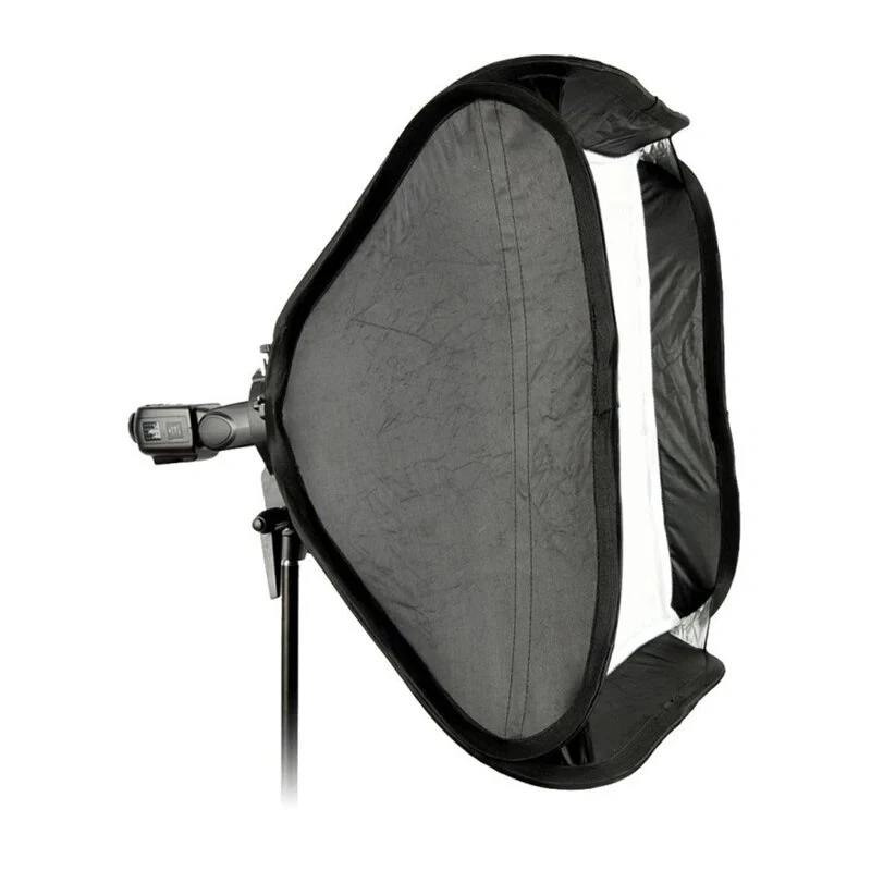 Godox SFUV5050 Zusammenklappbare quadratische Softbox 50x50cm mit S-Typ-Halterung, silbernem Innenraum, abnehmbaren Diffusoren und Tragetasche