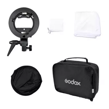 Godox SFUV6060 S-Type Speedlite Bracket mit 60x60cm Softbox und Tragetasche Kit