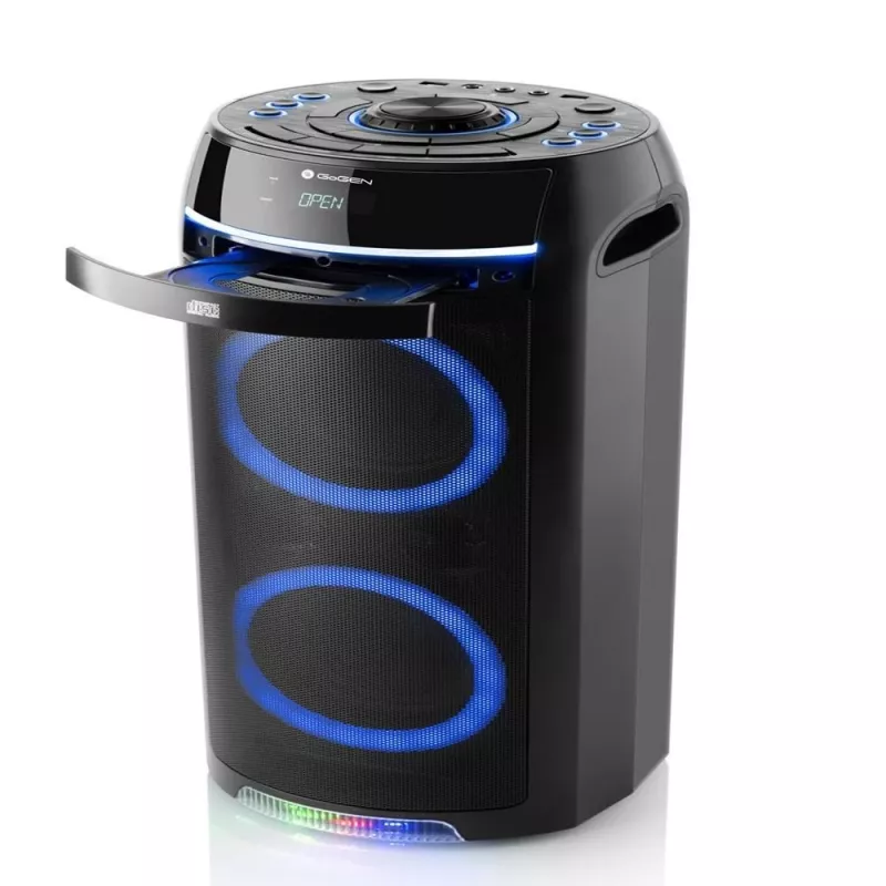 Gogen BPS736CD Bluetooth-Lautsprecher mit CD, FM-Radio, USB, AUX, Schwarz