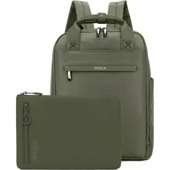 Golla Rucksack und Laptop-Hülle Set 13 Zoll, Grün (76465)