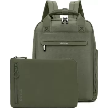 Golla Rucksack und Laptop-Hülle Set 14 Zoll, Grün (76466)