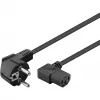 Goobay 51320 Netzkabel, Schuko-Stecker (gewinkelt) auf IEC C13 Buchse, Schwarz, 5 m