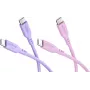 Goobay Berry Swirl Set 2x USB-C Silikonkabel, 1,5 m, Lila & Rosa 81273