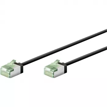 Goobay CAT 8.1 Ultraflexibles schlankes U/FTP Patchkabel, RJ45, Schwarz, 0,5 m, 40 Gbit/s 74356