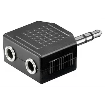 Goobay Headphone AUX Adapter 3.5 mm Jack 1-to-2 Splitter, 0.2 m, Schwarz