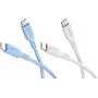 Goobay Ice Breeze Set 2x USB-C Silikonkabel, 1,5 m, Blau & Weiß (81257)