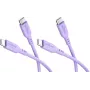 Goobay Set 2x USB-C Silikonkabel, 1,5 m, Lila (81249)
