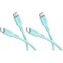 Goobay Set 2x USB-C Silikonkabel, 1,5 m, Türkis (81248)