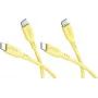 Goobay Set 2x USB-C Silikonkabel, 1,5 m, Gelb (81243)
