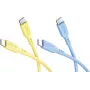 Goobay Sun & Sky Set 2x USB-C Silikonkabel 1,5m Gelb Blau 81274