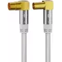 Goobay TV-Antennenkabel (135 dB typ.), 4-fach geschirmt, 1 m, Weiß – vergoldet, 90° Koax-Buchse > 90° Koax-Stecker (70411)