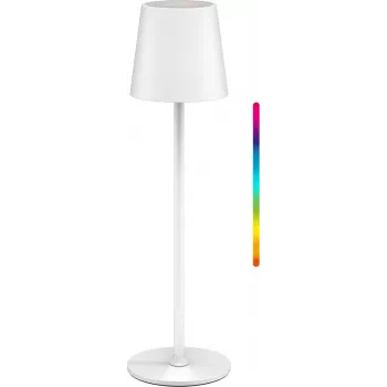 Goobay Kabellose LED-Tischlampe, Größe M, 38 cm, RGBW, Weiß (76568)