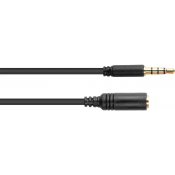 Good Connections 3,5mm 4-poliges TRRS Audio-Verlängerungskabel, Stecker auf Buchse, 1,5m, Schwarz AS-35V4B15