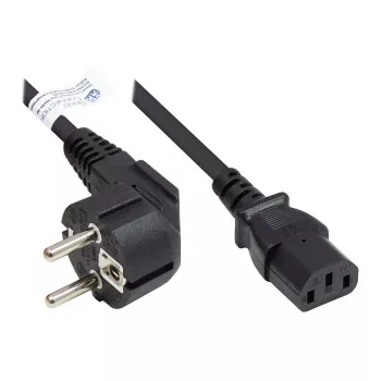Good Connections Winkel-Schuko auf IEC C13 Netzkabel 0,75 m Schwarz