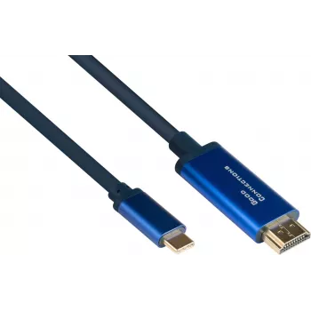 Good Connections GC 4520-CSF015B USB-C auf HDMI Adapterkabel, 4K@60Hz, 1,5m, Schwarz