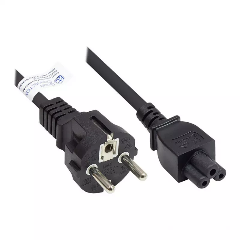 Good Connections Netzkabel CEE 7/7 auf C5 5m Schwarz