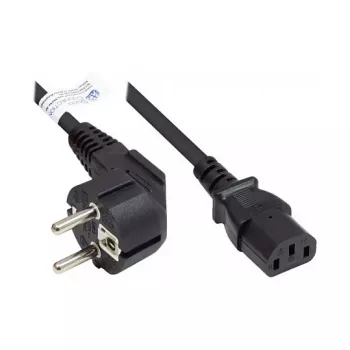 Good Connections Schuko auf IEC C13 Netzkabel, Winkelstecker, 1,5 m, Schwarz
