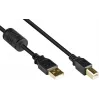 Good Connections USB 2.0 Kabel A auf B mit Ferritkern, vergoldet, Schwarz, 1m