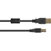 Good Connections USB 2.0 Kabel A auf B mit Ferritkern, vergoldet, Schwarz, 1m