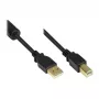 Good Connections USB 2.0 Kabel A auf B mit Ferritkern, vergoldet, Schwarz, 1m