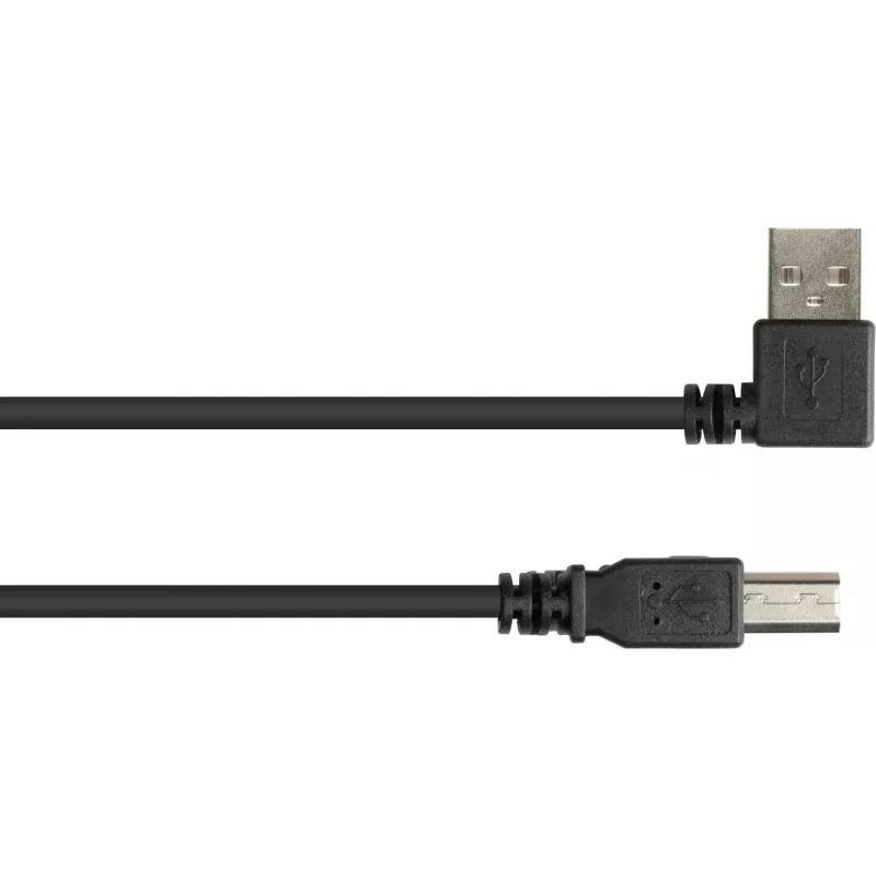 Good Connections USB 2.0 Kabel Typ-A abgewinkelt auf Typ-B - Schwarz - 0,5 m