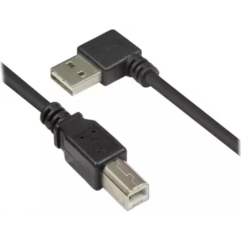 Good Connections USB 2.0 Kabel Typ-A abgewinkelt auf Typ-B - Schwarz - 0,5 m